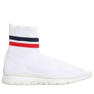 Joshua Sanders Striped Nylon High Top Sock Sneakers In White